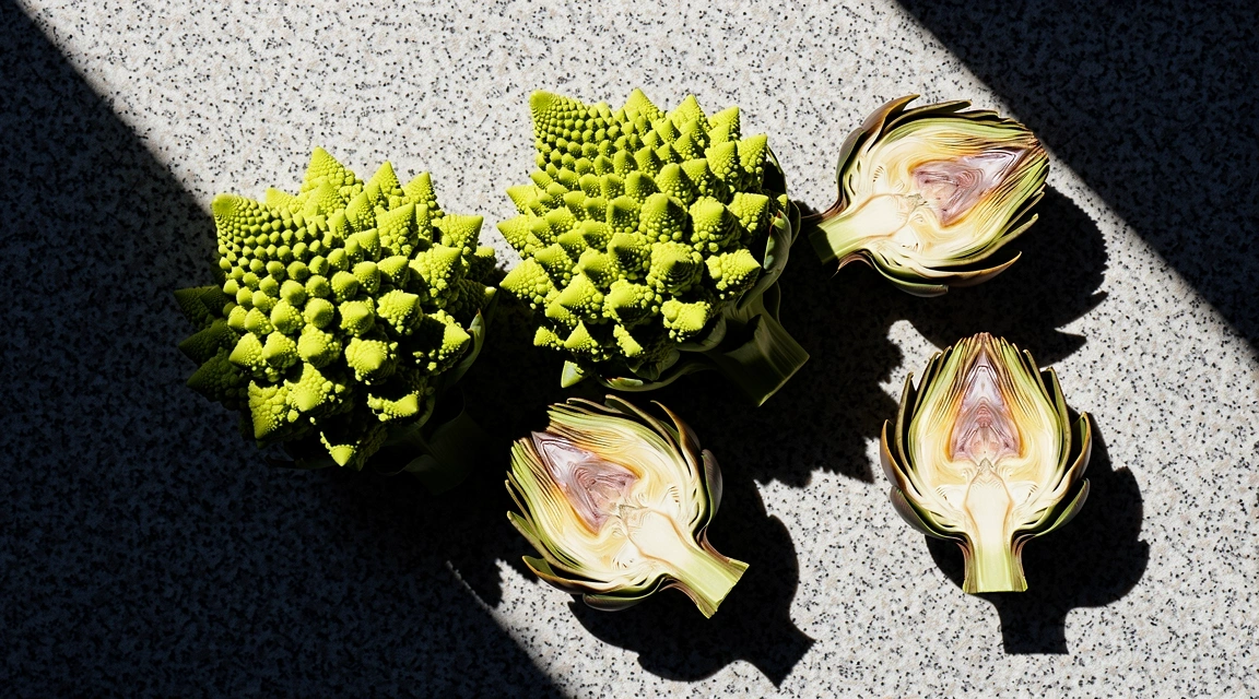 Geometric arrangement of functional vegetables
